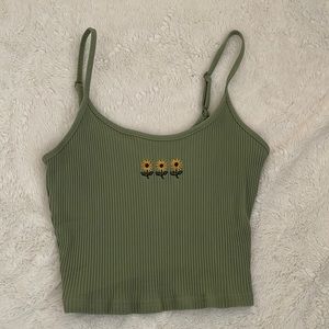 Shrub Green tank top with adjustable straps